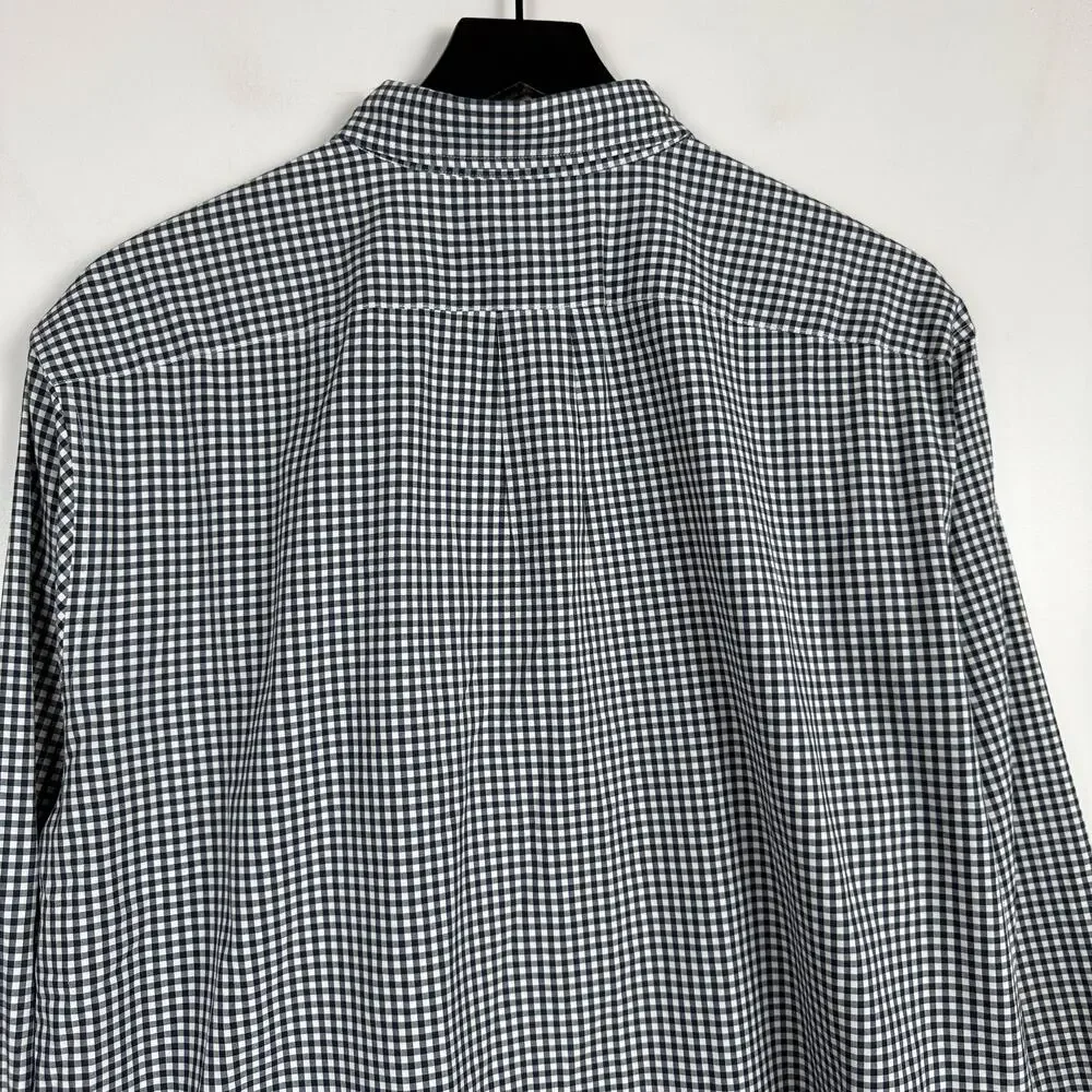J.Crew Cotton Classic Button Down Shirt Gingham Blue White - XLT XL Tall